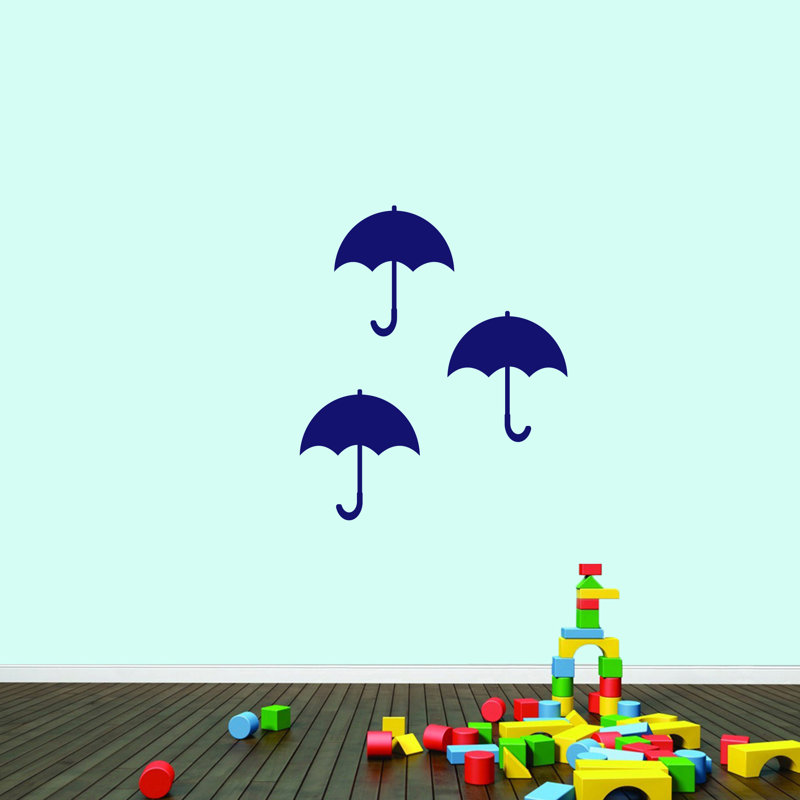 Adhésif décoratif parapluies, Bleu marine
