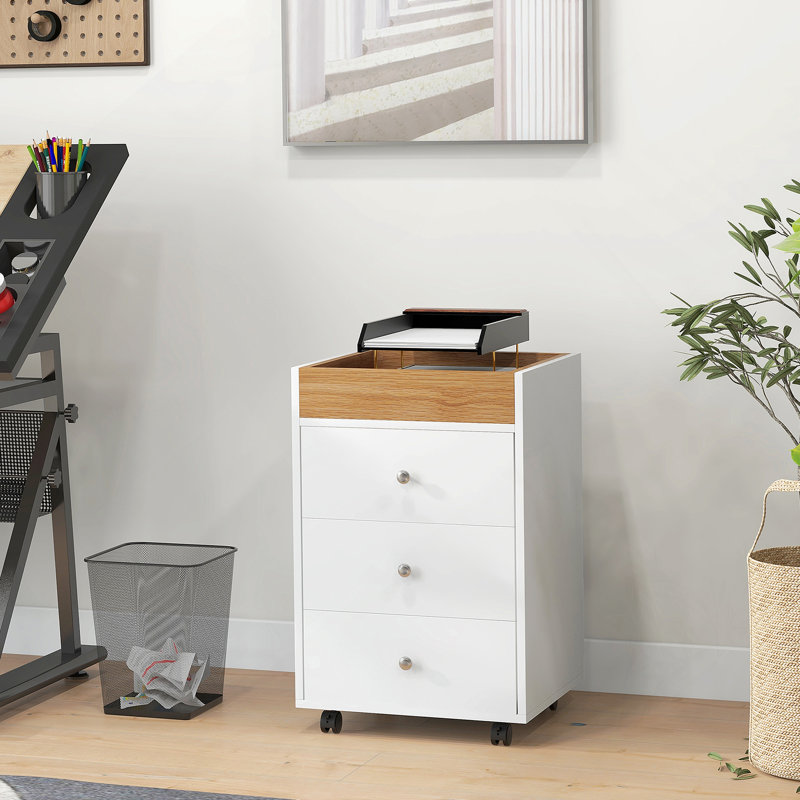 Armoire de rangement à tiroirs pour bureau à domicile, tiroir de bureau sur roulettes avec plateau amovible, support pour imprimante sous le bureau avec rangement,