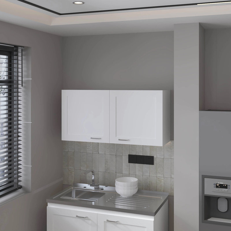 Kitchen Wall Cabinet With 2 Doors, White