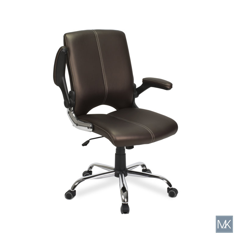 Fauteuil de conférence ergonomique en similicuir, Brun foncé