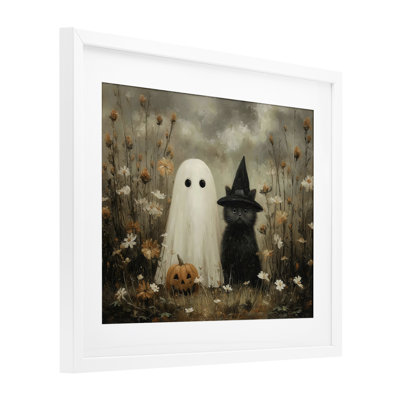 «Ghost and Black Cat», reproduction sous verre encadrée, design par Arlington Prints