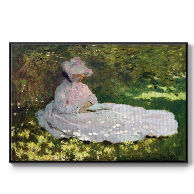 Monet, reproduction d'art encadrée sur toile par Claude Monet, Noir, H 17 po x l 25 po x P 2 po