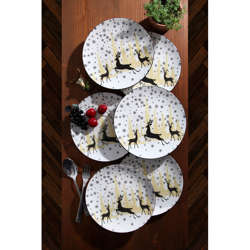 Assiette à dessert, Jaune / Noir / Blanc