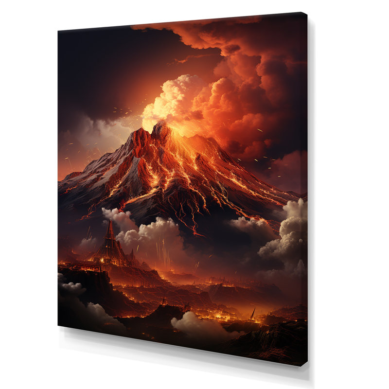 Éveil volcanique volcanique I, Toile tendue, H 44 po x l 34 po x P 1,5 po