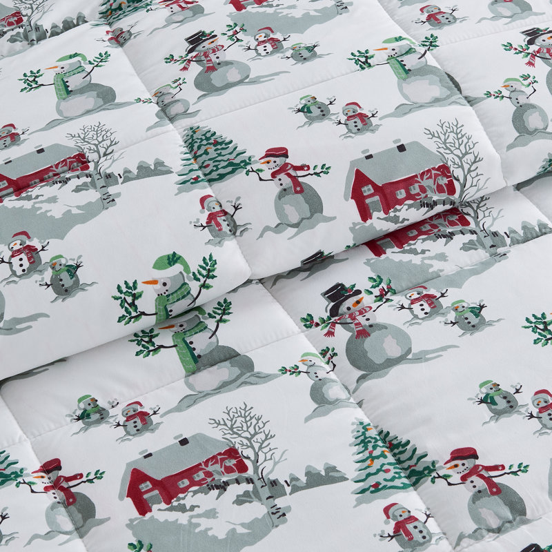 Ensemble d'édredon en duvet synthétique Holiday, Édredon pour très grand lit + 2 taies décorativ, Merveille d'hiver