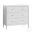 Commode blanche moderne à 3 tiroirs, organisateur en panneau de fibres à densité moyenne durable pour les petits espaces et un rangement efficace