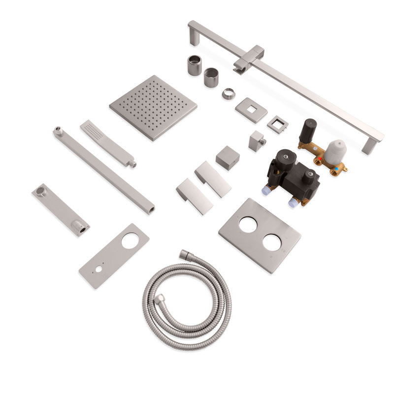 Bliss Complete Shower System with Rough-in Valve, Brushed Nickel
