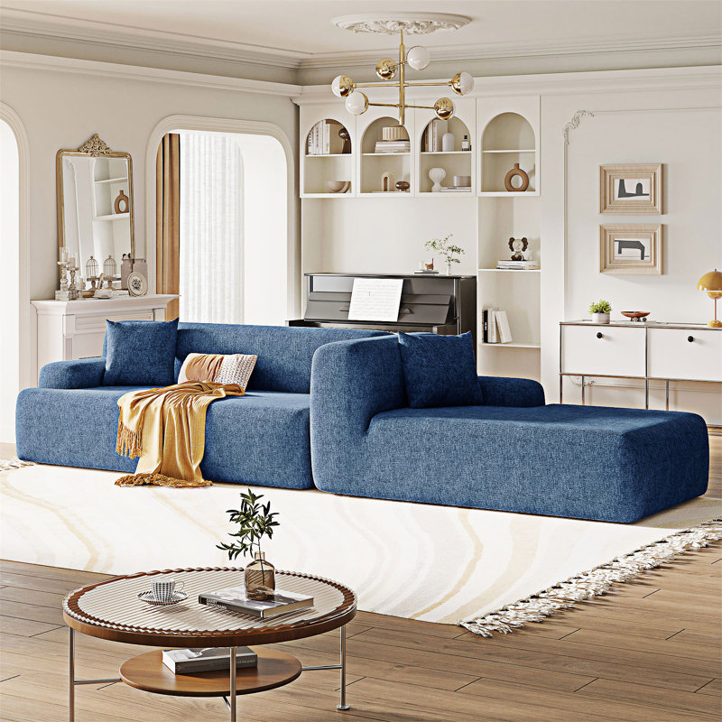 L-Shape Modular Sectional Sofa, Blue