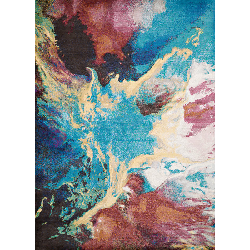 Ehlert Abstract Indoor Rug, Rectangle 7'10" x 10'6"