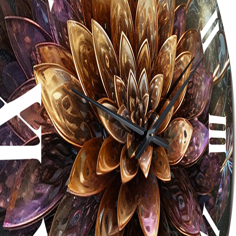 Horloge murale mystérieuse rétro Dahlia, Grand