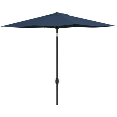 Outsunny 6.5' X 10' Rectangular Market Umbrella, Patio Outdoor Table Umbrella With Crank And Push Button Tilt -  Latitude Run®, 367A689AE70C4B668567AC4259494D0E