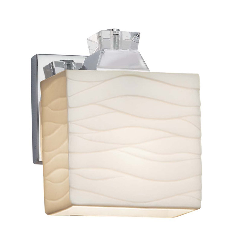 Donasia LED Armed Sconce, Polished Chrome, Waterfall, Dedicated LED