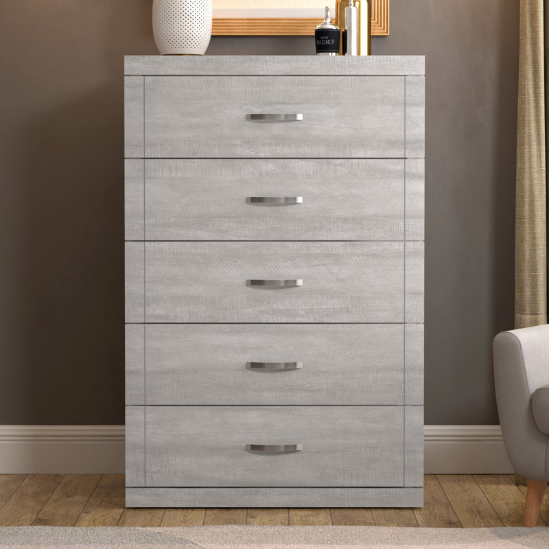 Avigail 5 Drawer 30.70'' W Dresser, Light Gray