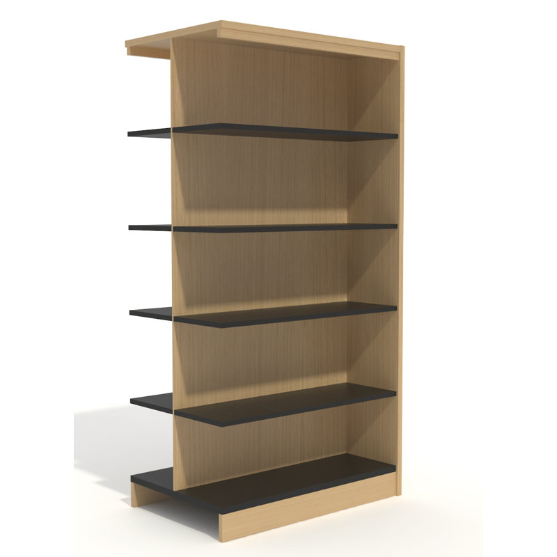 Bibliothèque standard Yursa, Chêne naturel, (Cinq tablettes) H 72 po x l 36 po x P 24 po