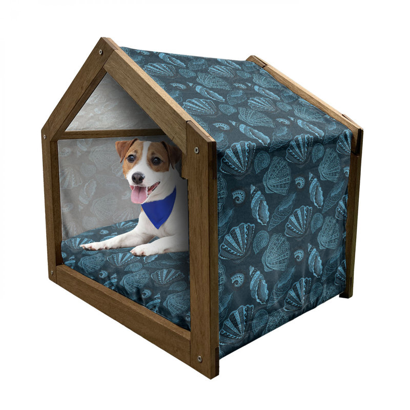 Niche pour chien en bois bleu, H 22,44 po x l 23,62 po x P 17,72 po