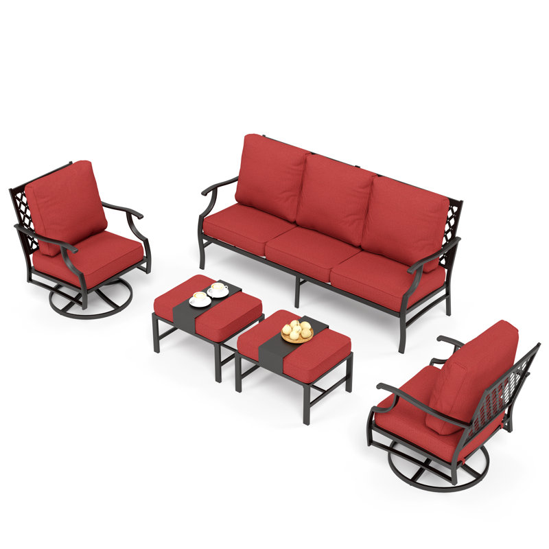 Asfand Outdoor Seating Group, Red, No