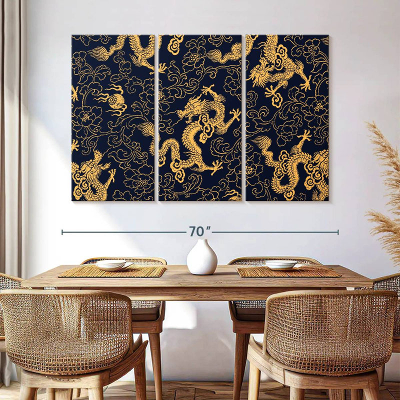 Kerner Oriental Dragons Pattern, 42" H x 65" W