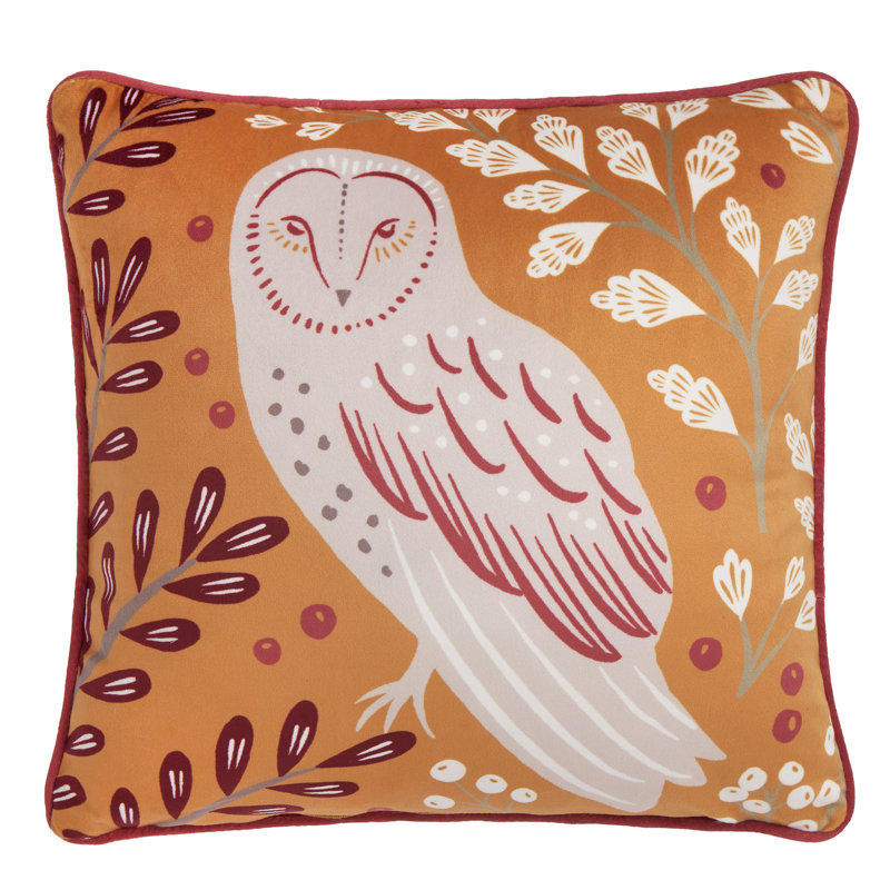 Enchanted Animal Print Red Square Cushion Cover