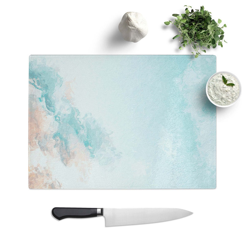 Tempered Glass Kissed Clouds Chopping Board, 28.5 cm W x 20 cm L