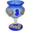 Antique Handmade Blue Moroccan Inlaid Glass Accent