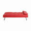 Canapé-lit pliant double en cuir rouge 67 pouces avec table basse pour bureau-720871190
