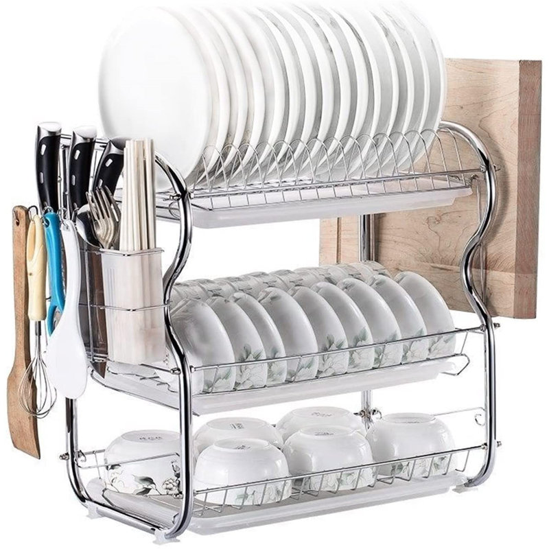 Mirfield Stainless Steel 3 Tier Dish Rack