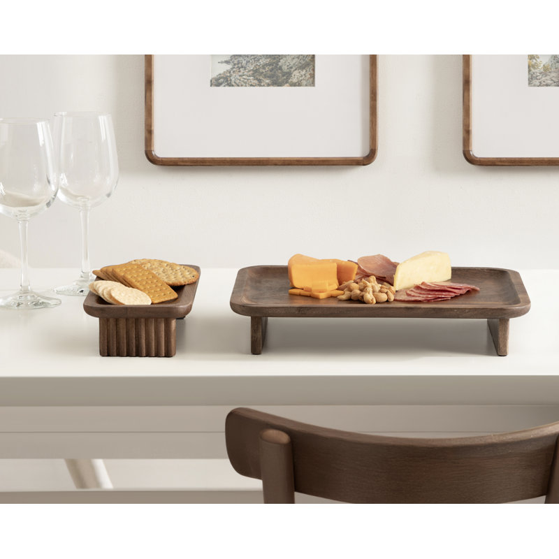 Risecroft Elevated Ribbed Two-Piece Tray Set