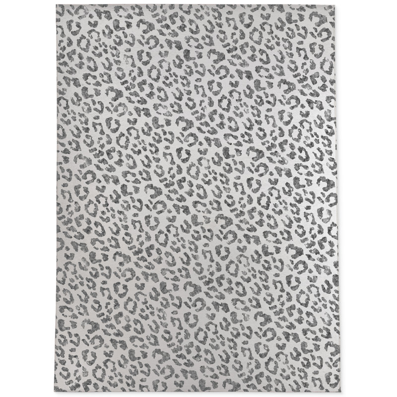 Light Leopard Low Pile Carpet Straight Rectangular Chair Mat, 0.08" H x 72" W x 48" D