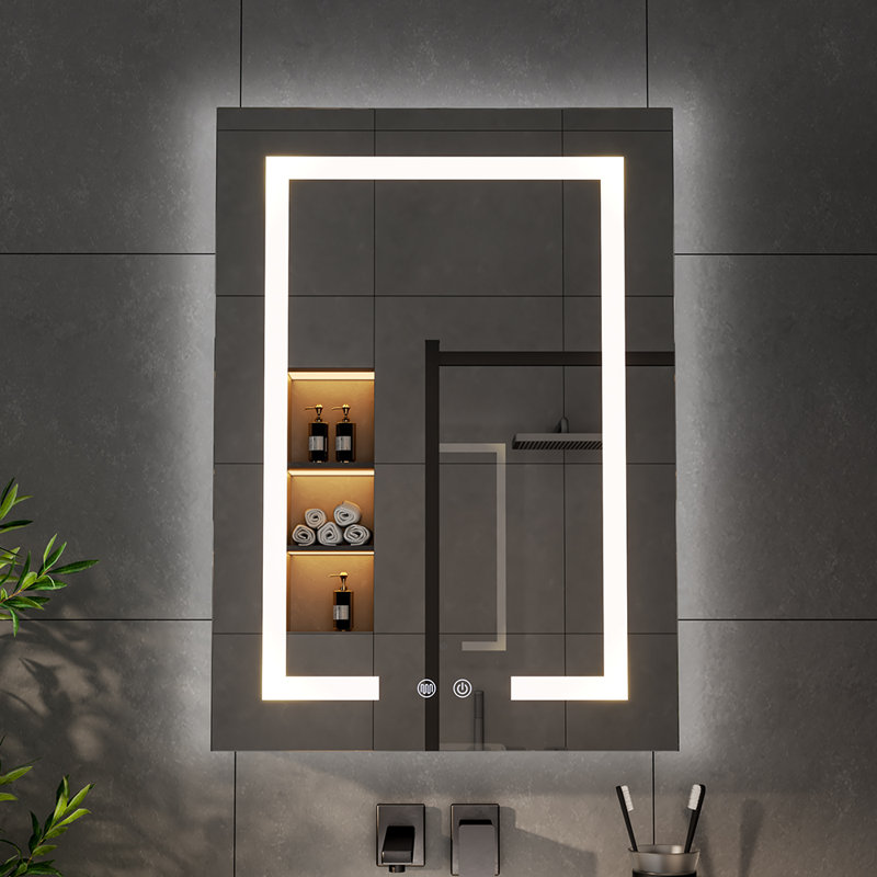 Azpeitia 45mm W 60mm H Surface Frameless Medicine Cabinet Mirror 2 Adjustable