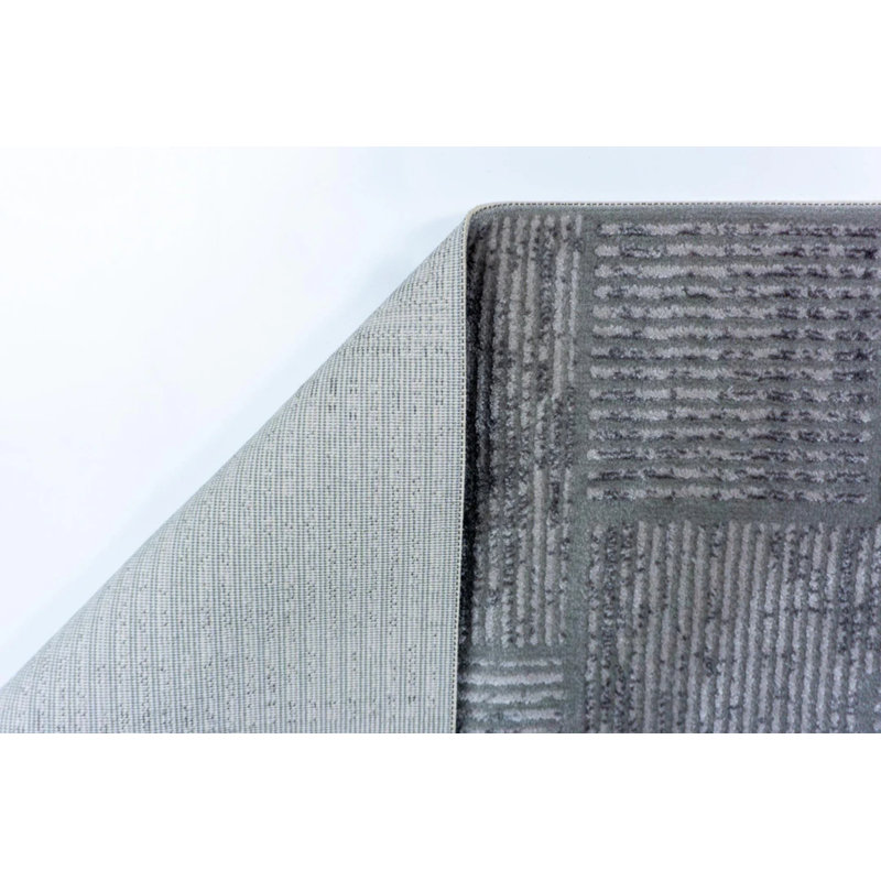 Siena Anthracite Soft Touch Densely Woven Acrylic Carpet, Oval 3'4" x 6'7"