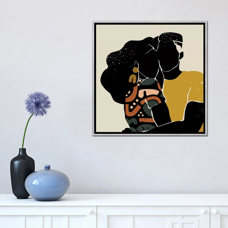 «Black Love», reproduction d'impression, Toile avec cadre argenté, Aucun mat, H 18 po x l 18 po x 1,5 po