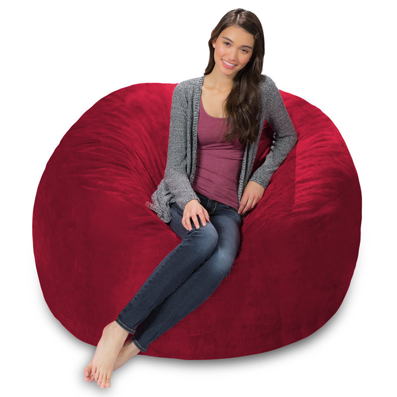 Bean Bag Chair - Shredded Memory Foam Filled Round Furniture Bean Bag Chair with Removable and Machine Washable Cover - Breton Bean Bag Sofa Lounger with Soft Micro Fiber Cover - Multiple Colors, Multiple Sizes and Fabrics
