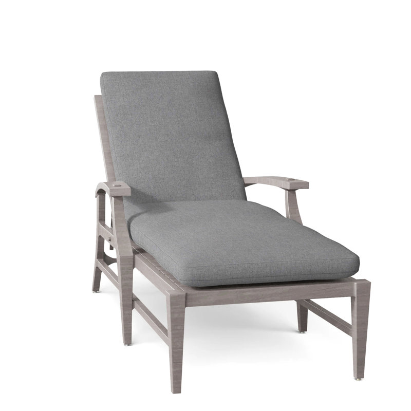 Croquet Aluminum Outdoor Chaise Lounge, No Welt, Oyster, Verona Mist