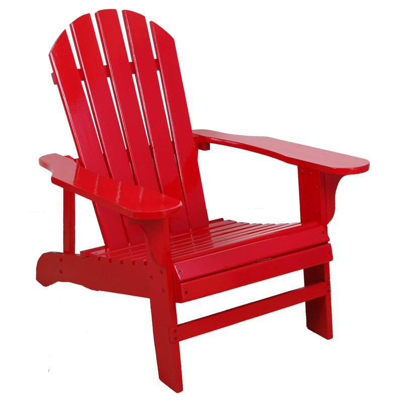Kalista Acacia Outdoor Adirondack Chair, Red