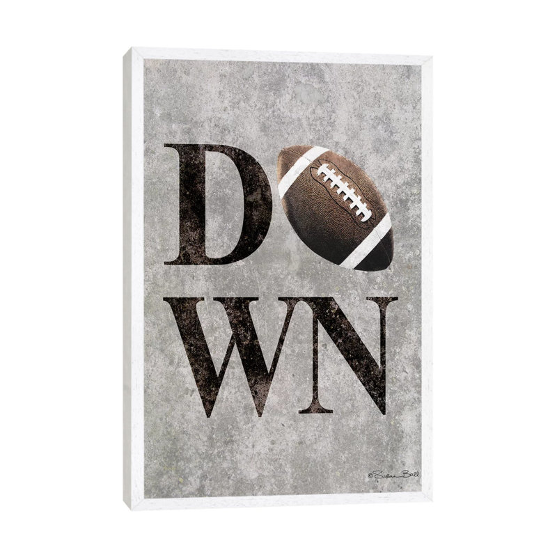 Football Down by Susan Ball - Print on Canvas, 66.04cm H x 45.72cm W x 3.81cm D, White Floater Framed