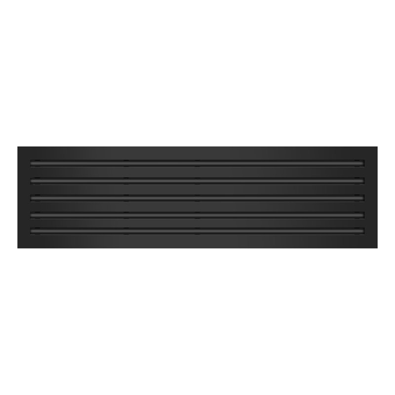 Buildmart - couvercle de ventilation AC moderne noir 36 x 10 - diffuseur à fente linéaire standard - grille de registre