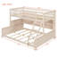 Lit simple superposé au-dessus de grand lit simple avec tablettes intégrées, lumières à changement de couleur et panneau perforé, beige-2077960600