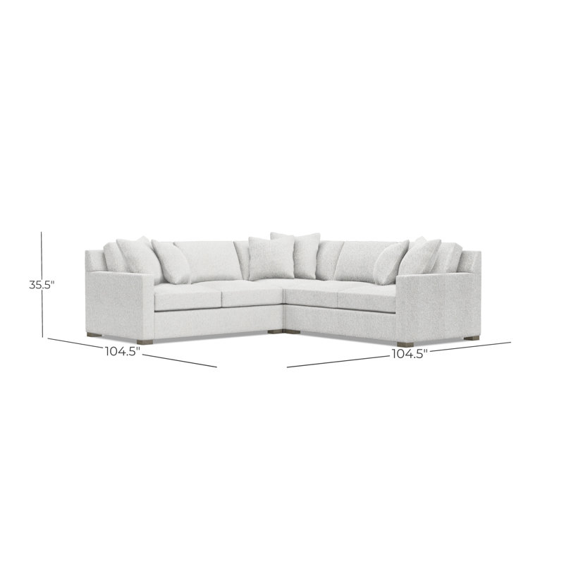 Kelsey Sectional, White Polyester
