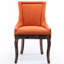 Chaise de salle à manger orange en tissu épaissi orange, 2 pieds en bois massif, modèle latéral, 20,41 po Largeur, 36,43 hauteur, 2 pièces, tissu, 22,93 profondeur,-827228622