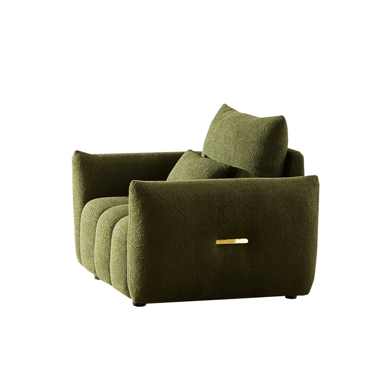 Tissu de 36,8 po, confortable pour discuter dans le salon, résistant à l'usure et au toucher, cadre en contreplaqué en bois d'eucalyptus, pieds en plastique doux