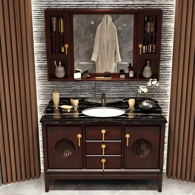 Chinese style retro bathroom Vanity., 47"