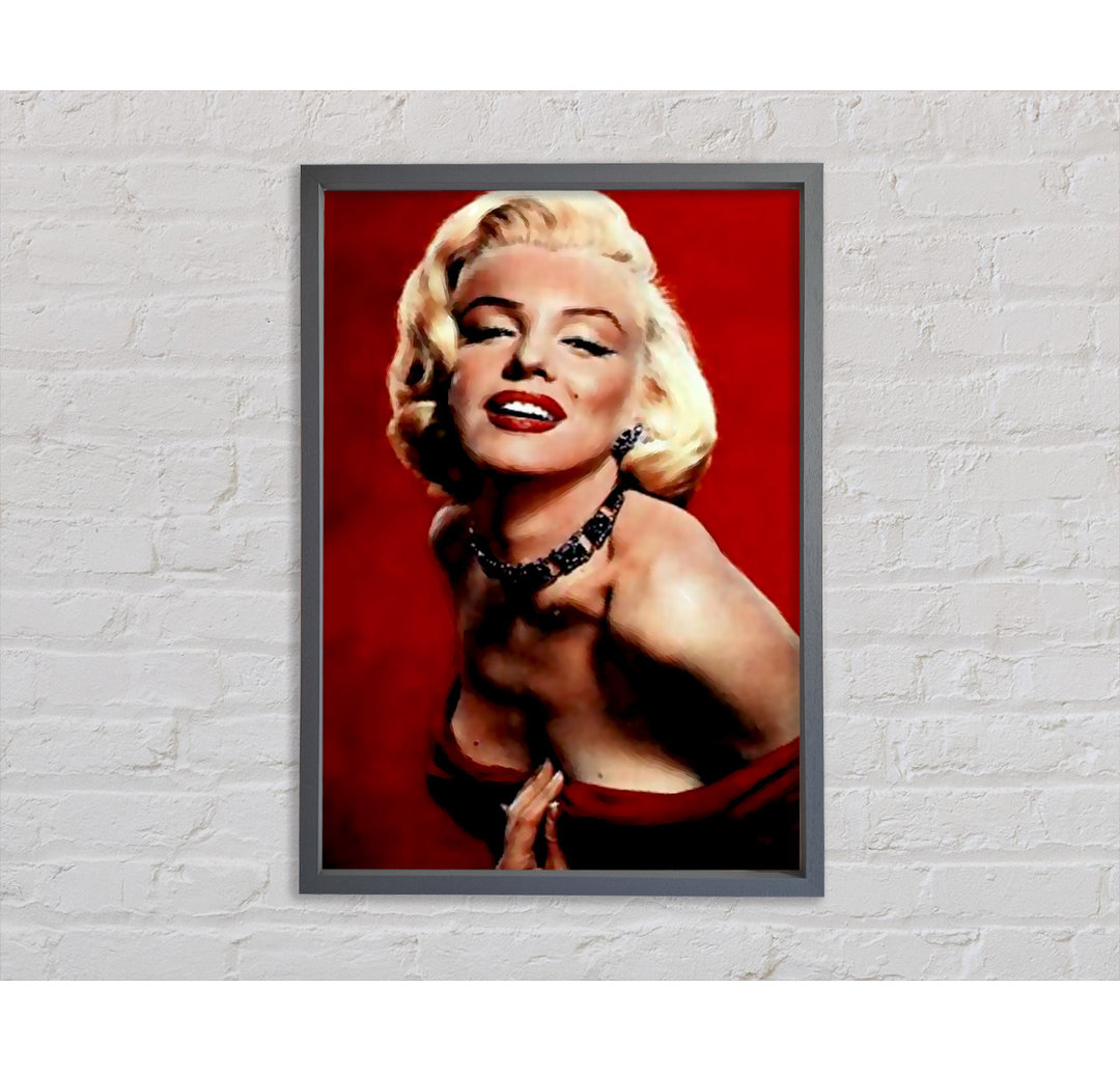 Marilyn Monroe Rotes Kleid - Einzelner Bilderrahmen Kunstdrucke auf Leinwand