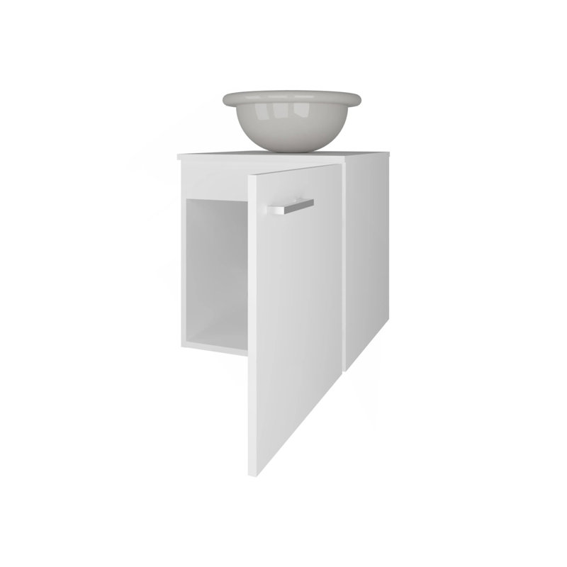 Meuble-lavabo blanc avec lavabo intégré, Blanc