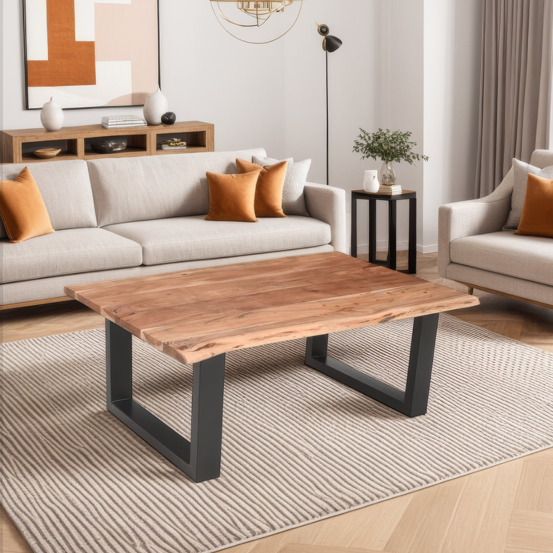 James Solid Wood Top Single Coffee Table Steelside™