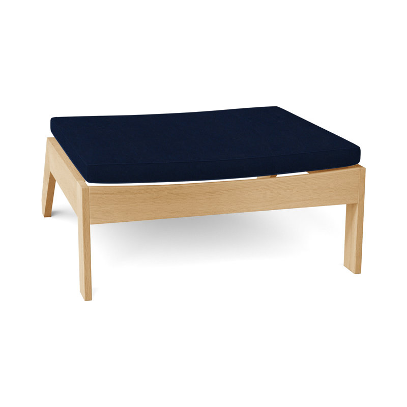Repose-pieds Ashland Teak Adirondack - Teck naturel, Welt, Velours indigo, Teck naturel
