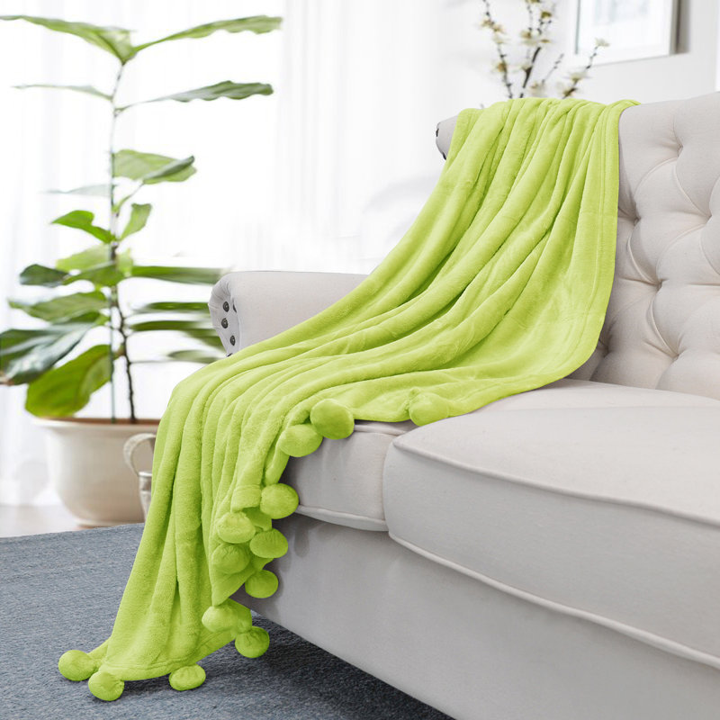  Couverture en molleton flanelle, L 50 po x L 60 po, Vert oasis