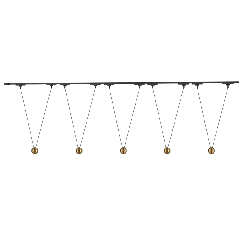 Faria Double 81-in Gold dimmable LED Trilo Ceiling Kit, Brushed Gold