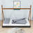 Twin Size Wooden Tent Floor Bed with Triangle Structure-1506752104