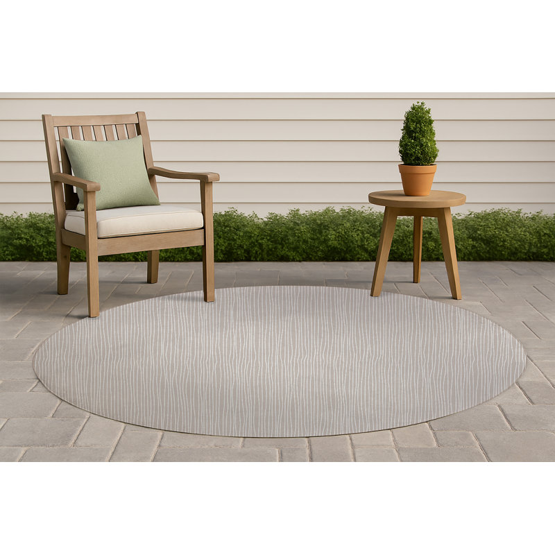 Eric Non-Slip Outdoor Rug, Round 5'