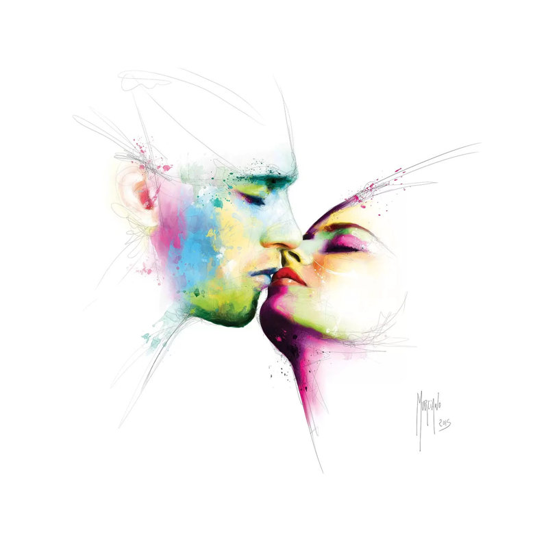 Le Baiser by Patrice Murciano - Wrapped Canvas Painting, 45.72 cm H x 45.72 cm W